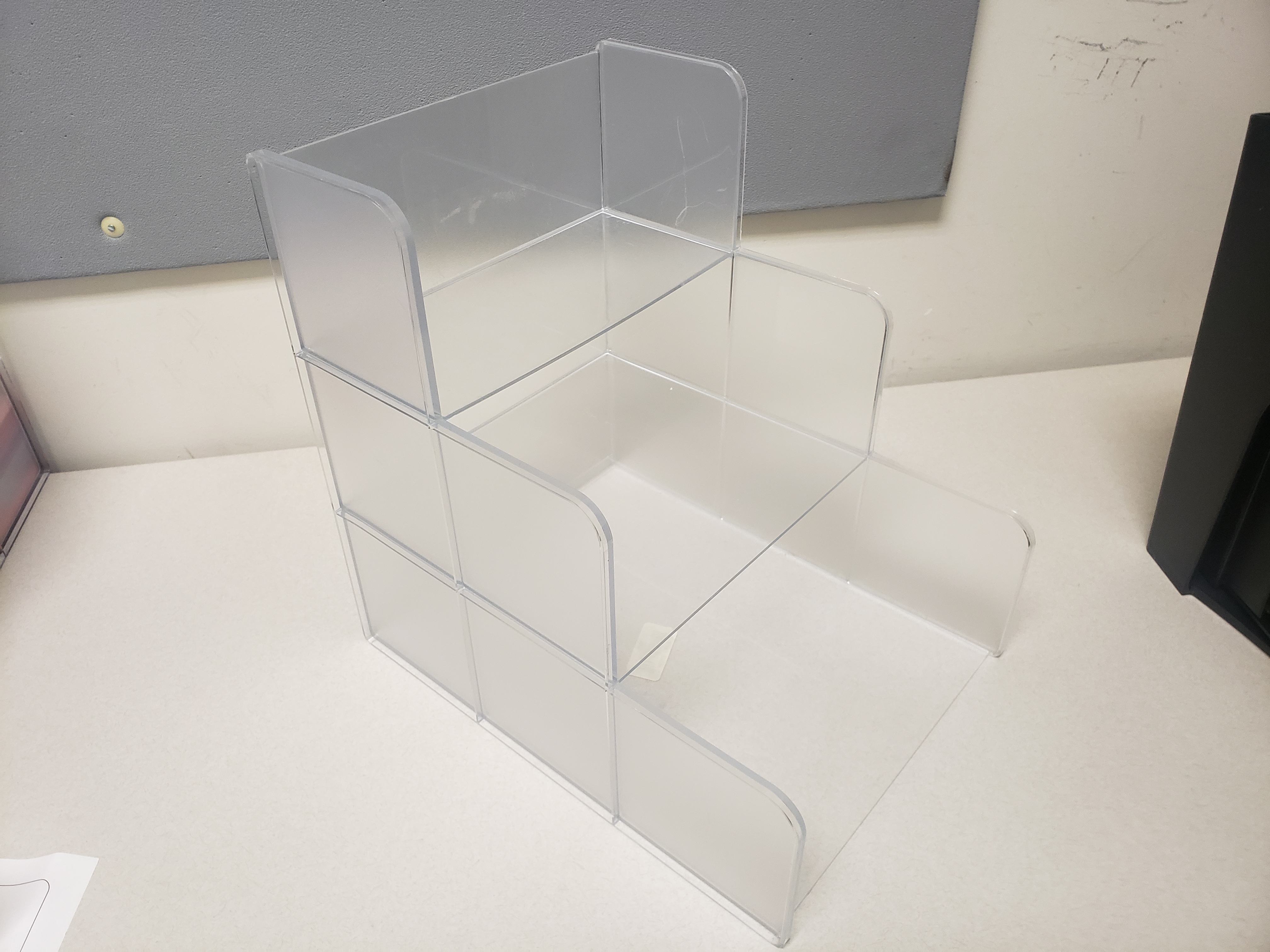 3 tier clear plastic divider